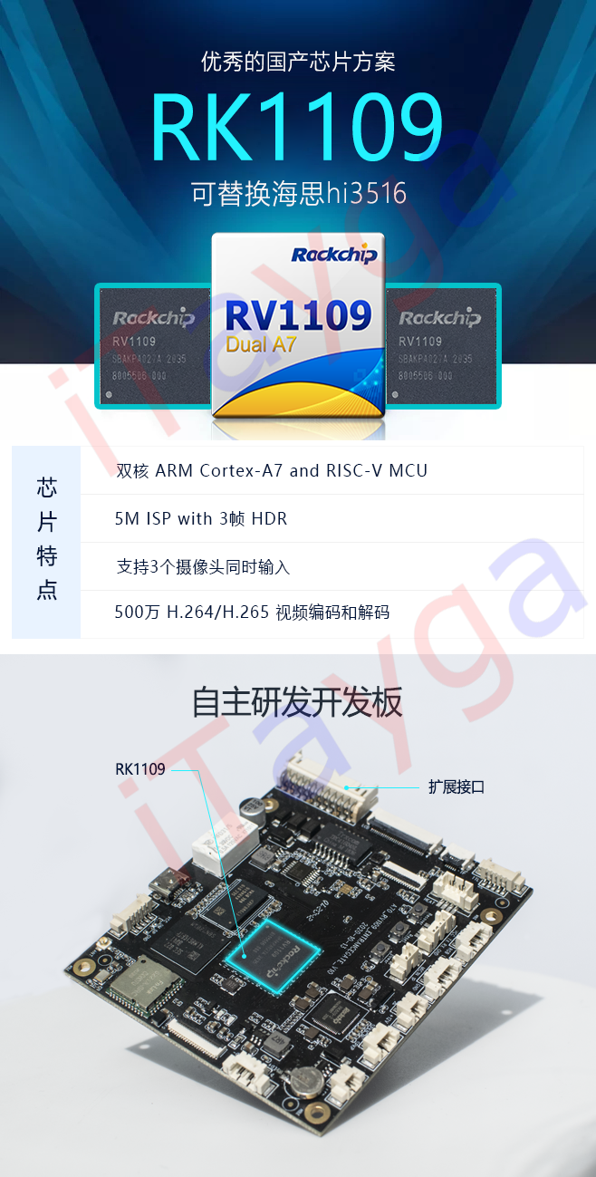 可替海思hi3516 最佳国产芯片方案A70_RK1109